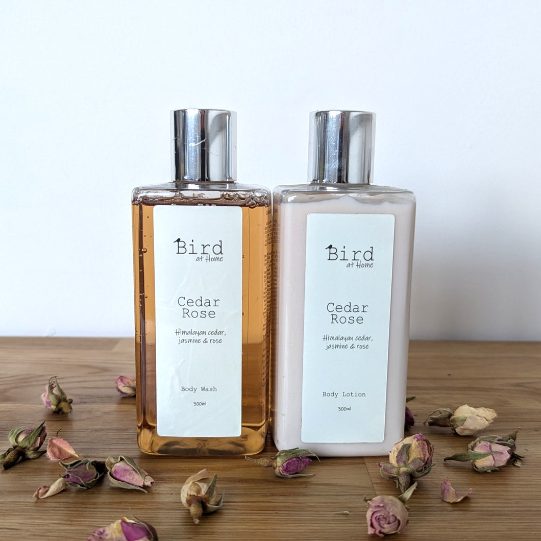 Cedar Rose Body Wash and Body Lotion Gift Set
